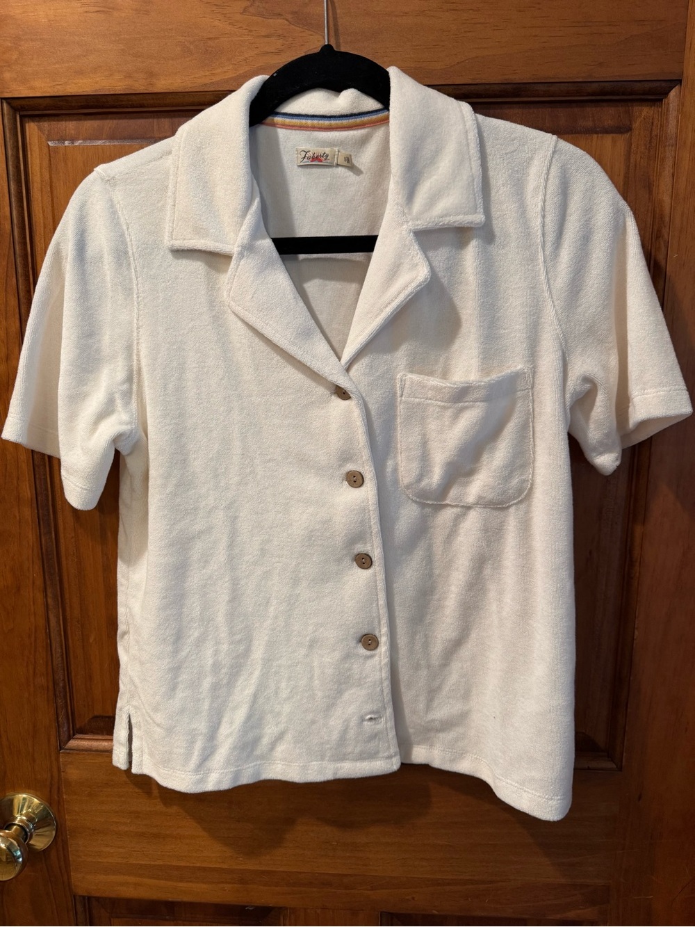 Faherty ‘Surfs Up Top’ - White Terry Short Sleeve Shirt - Never Worn - Picture 1 of 6